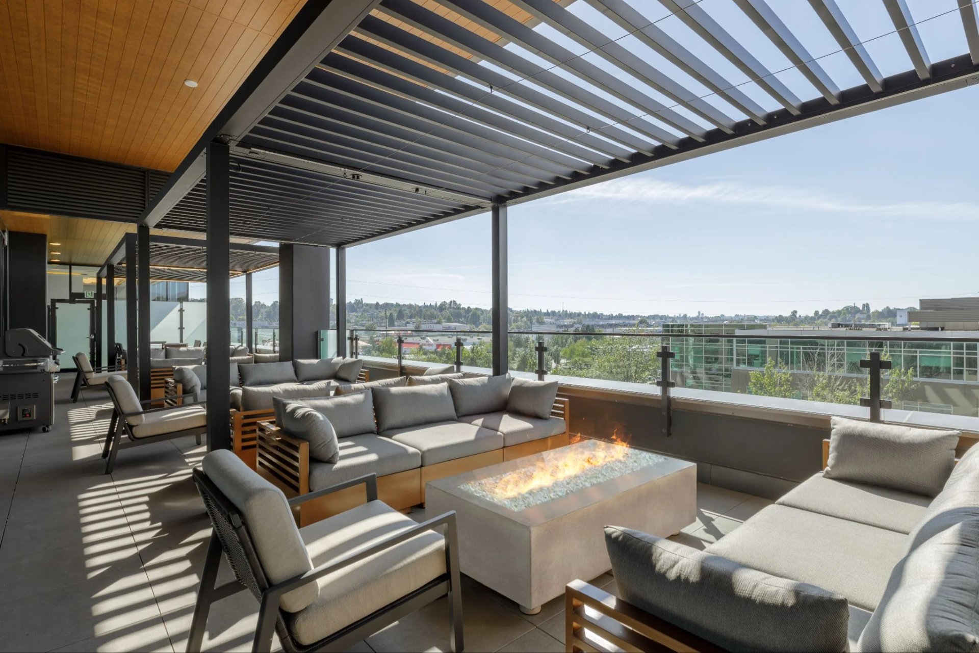 Terrace lounge and fire table