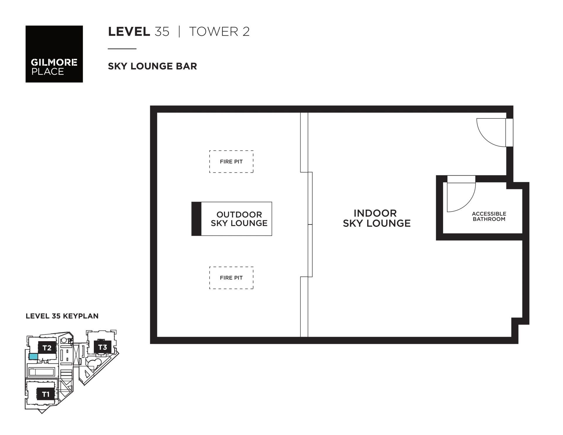 Level 35 Sky Lounge floor plan, Tower 2