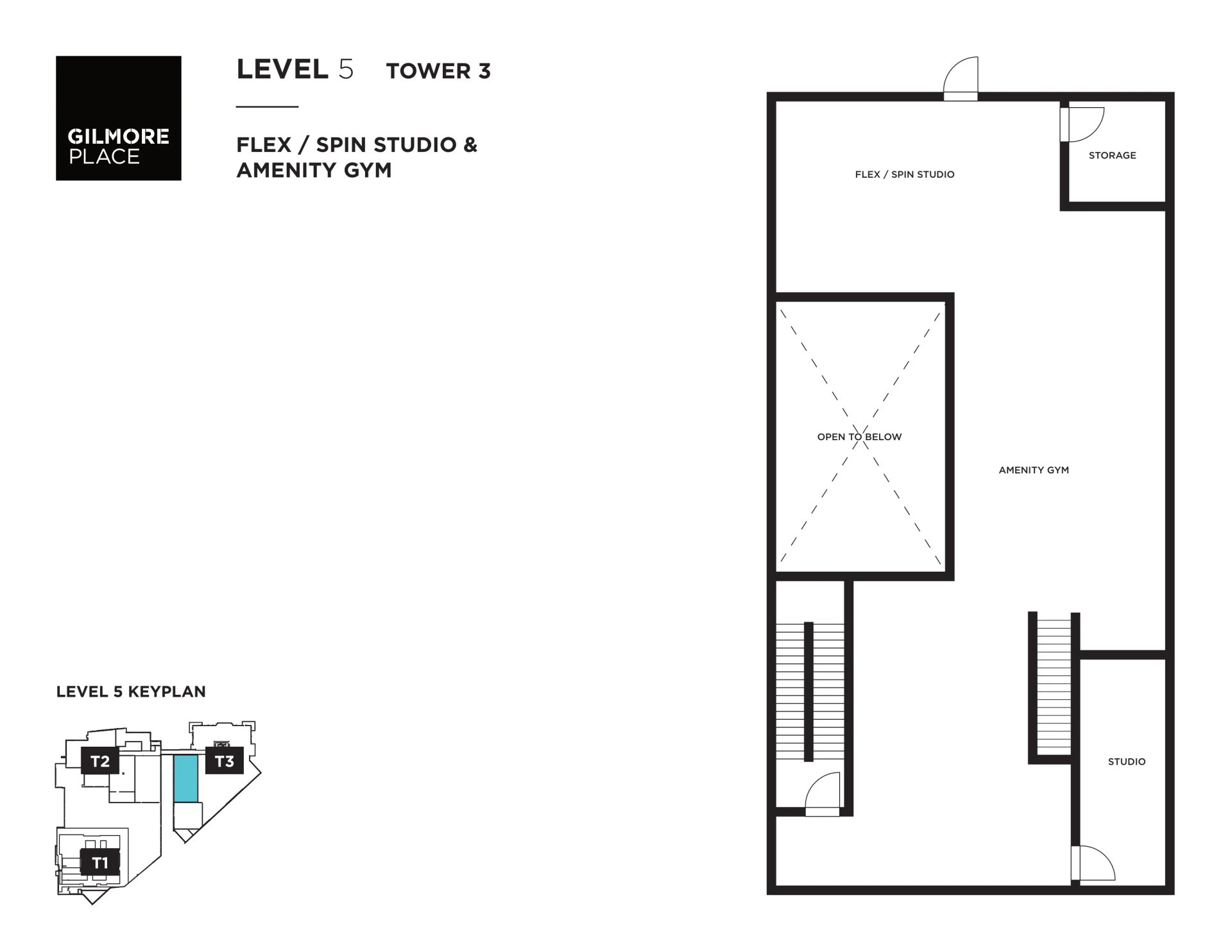 Level 5 flex gym floor plan, Tower 3