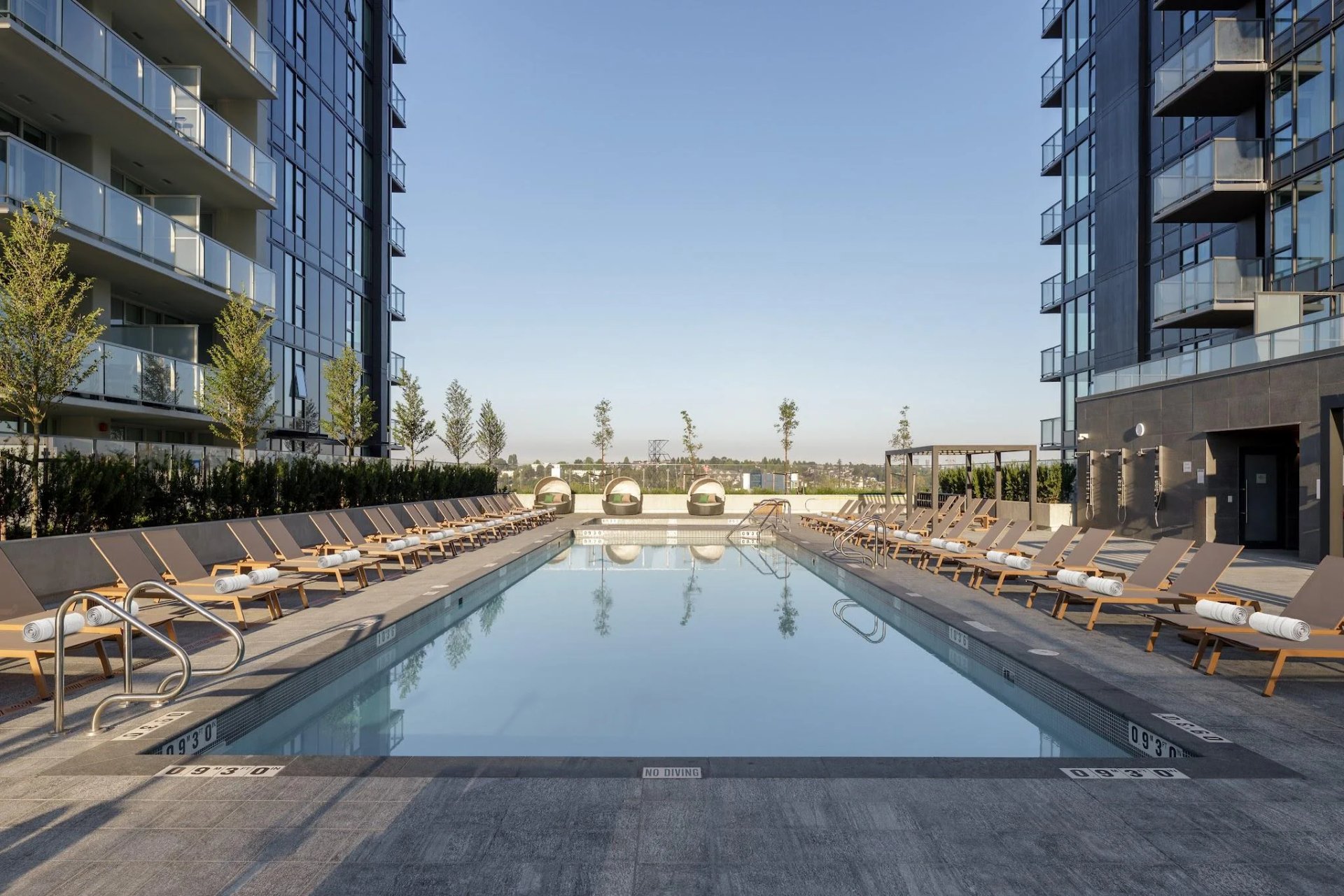 Outdoor pool and sun deck